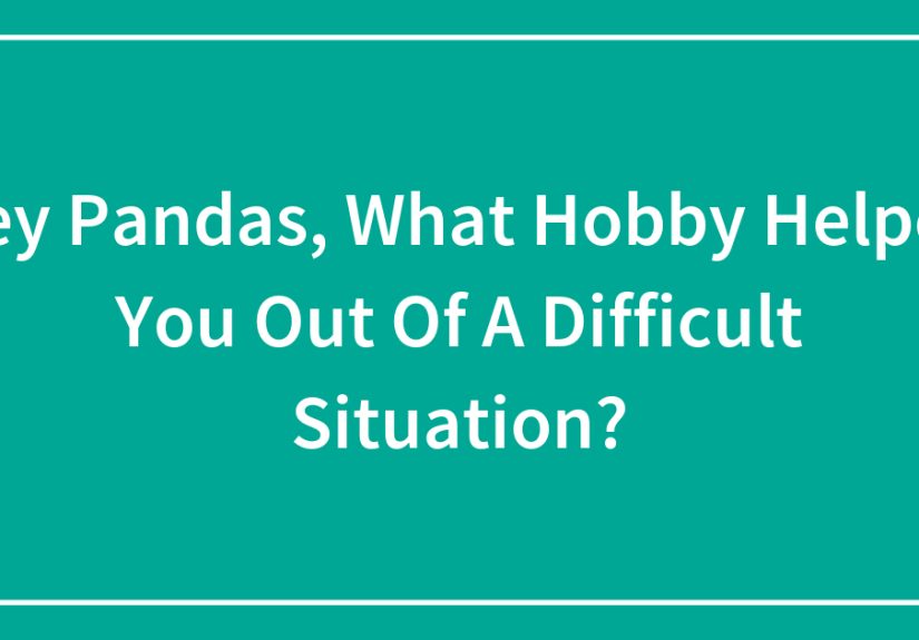 Hey Pandas, What Hobby Helped You Out Of A Difficult Situation?
