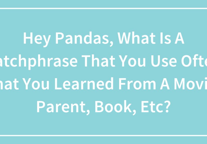 Hey Pandas, What Is A Catchphrase That You Use Often That You Learned From A Movie, Parent, Book, Etc?