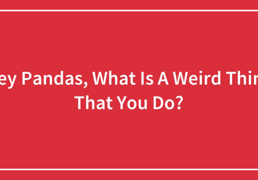 Hey Pandas, What Is A Weird Thing That You Do?