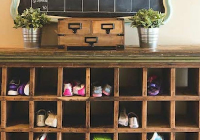 How to Build a Vintage Mail Sorter DIY Shoe Cubby Shelf