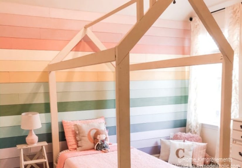 How to Paint a Rainbow Shiplap Wall