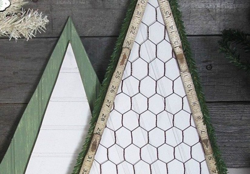 Simple Trees Out of Bead Board and Chicken Wire