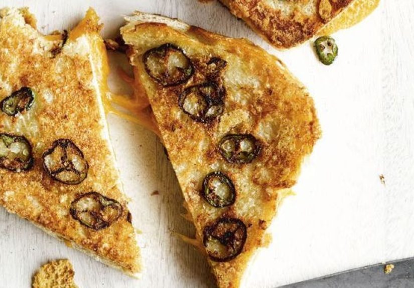 Chrissy Teigen Jalapeño Parmesan-Crusted Grilled Cheese Recipe - How to Make Jalapeño Parmesan-Crusted Grilled Cheese