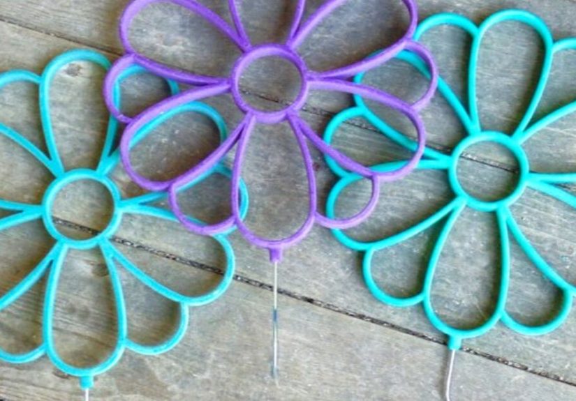 Create Garden Flowers From Repurposed Scarf Holders
